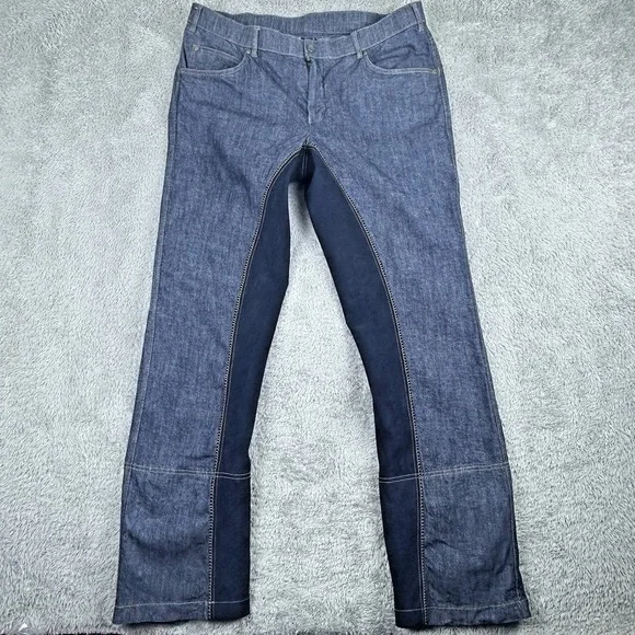 HKM Texas Dual-Tone‎ Denim Riding Jeans Men's 44 Equestrian Moto Hybrid Style - Picture 16 of 16